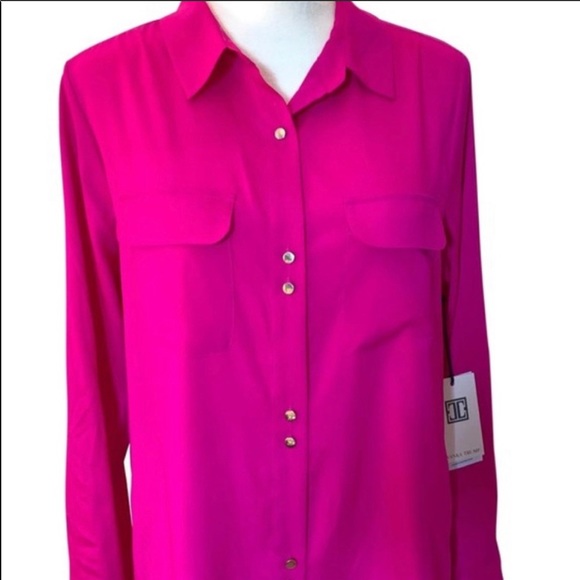 Ivanka Trump Tops - IVANKA TRUMP Button Front Blouse Fuchsia XS NWT